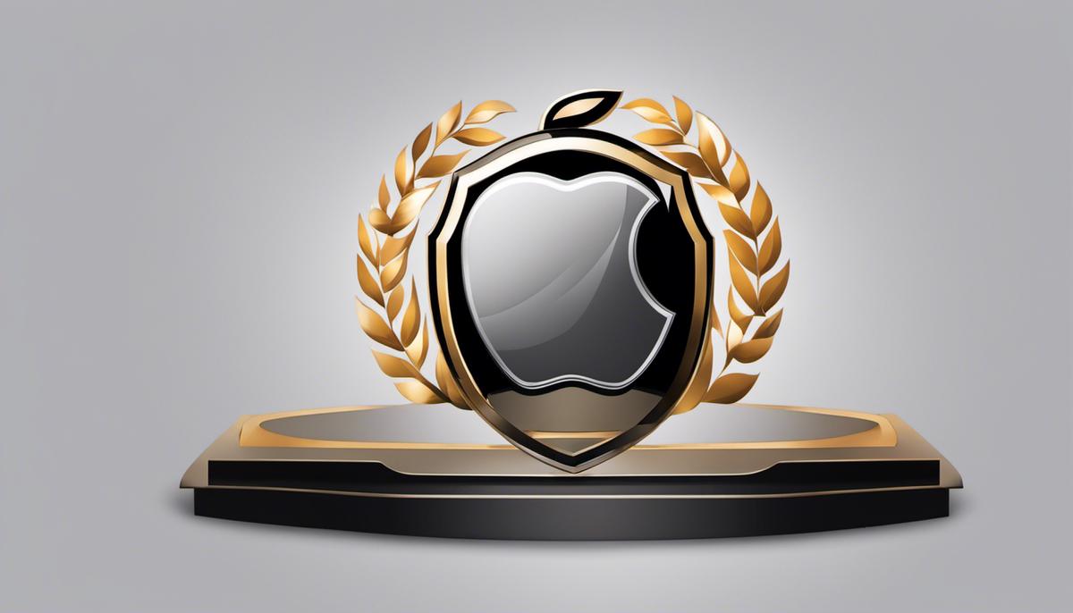 Illustration of an Apple logo with a shield, representing enhanced privacy for iPhone users